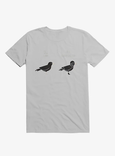 Know Your Birds A Crow Or Biker Bird Ice Grey T-Shirt