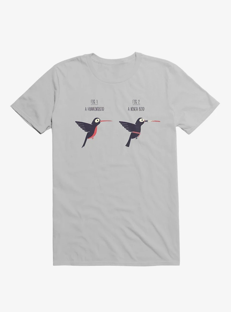 Know Your Birds A Hummingbird Or Ninja Bird Ice Grey T-Shirt