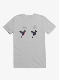 Know Your Birds A Hummingbird Or Ninja Bird Ice Grey T-Shirt