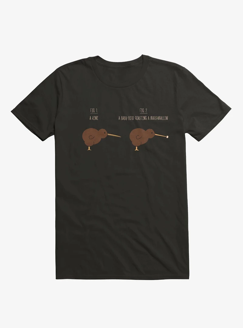 Know Your Birds A Kiwi Or Bird Roasting Marshmallow Black T-Shirt