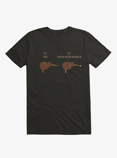 Know Your Birds A Kiwi Or Bird Roasting Marshmallow Black T-Shirt