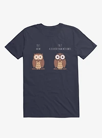 Know Your Birds An Owl Or Donut Eye Bird Navy Blue T-Shirt