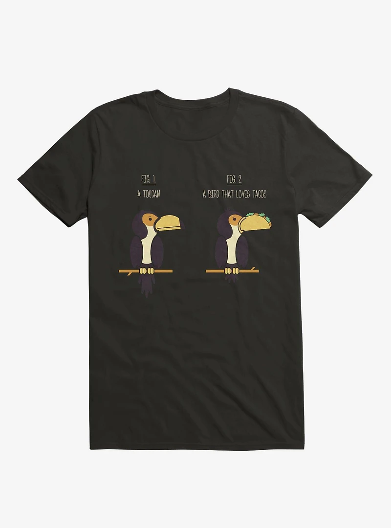 Know Your Birds A Toucan Or Bird With Taco Black T-Shirt
