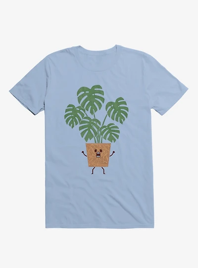 Monstera House Plant Light Blue T-Shirt