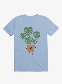 Monstera House Plant Light Blue T-Shirt
