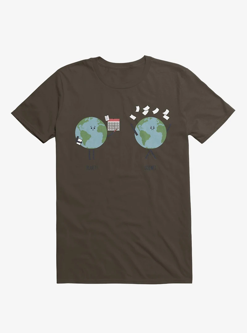 Opposites Planet Screwet Brown T-Shirt
