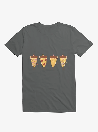 Pizza Slice Party Charcoal Grey T-Shirt
