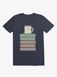 Top Of The World Cup On Books Navy Blue T-Shirt