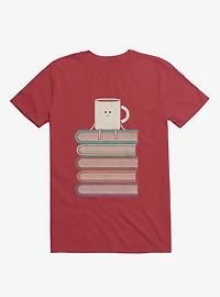 Top Of The World Cup On Books Red T-Shirt