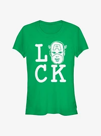 Marvel Captain America Captain Of Luck Girls T-Shirt