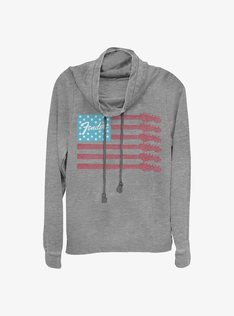 Fender Guitar Flag Cowlneck Long-Sleeve Girls Top