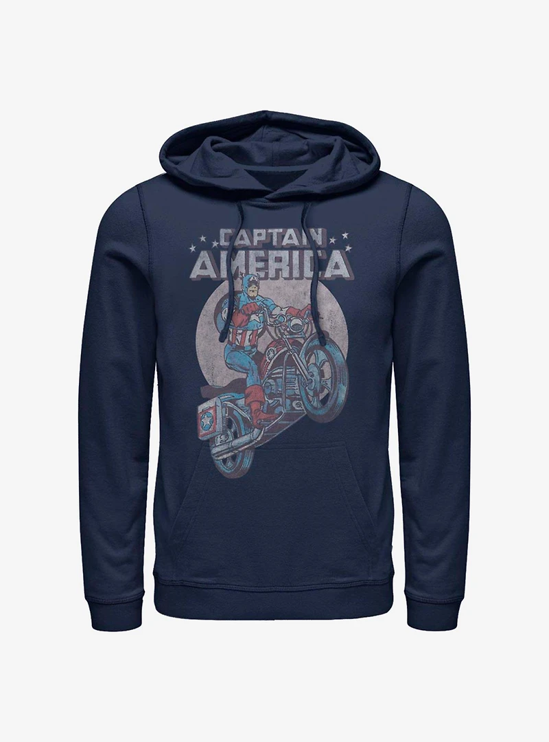 Marvel Captain America Retro Motorcycle Hoodie