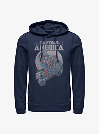 Marvel Captain America Retro Motorcycle Hoodie