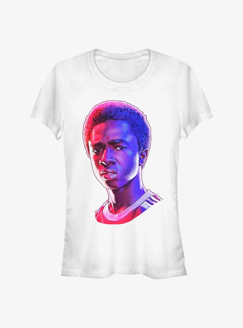 Stranger Things Lucas Neon Face Girls T-Shirt