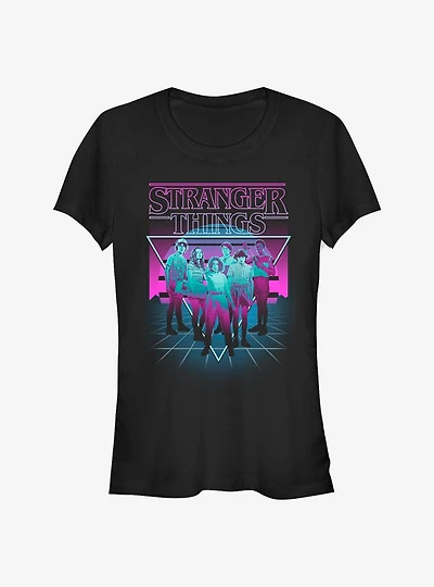 Stranger Things Neon Group Girls T-Shirt