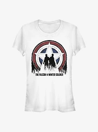 Marvel The Falcon And Winter Soldier Silhouette Shield Girls T-Shirt