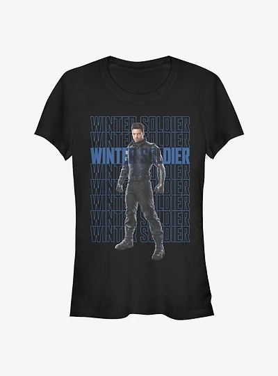 Marvel The Falcon And The Winter Soldier Winter Soldier Repeating Girls T-Shirt