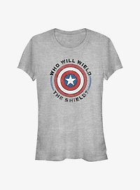 Marvel The Falcon And Winter Soldier Who Will Wield Girls T-Shirt