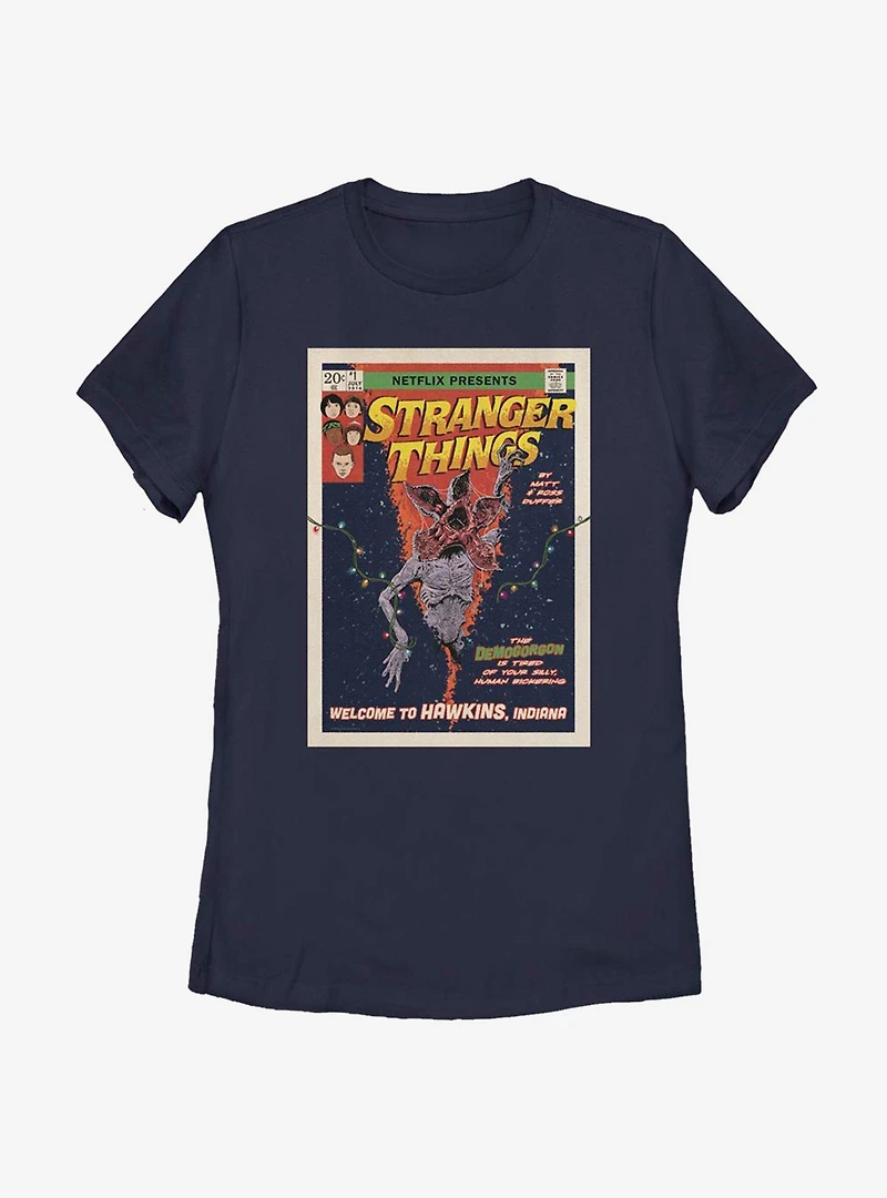 Stranger Things Comic Cover Womens T-Shirt