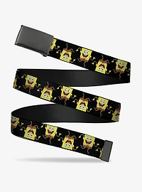 Spongebob Squarepants Wavy Arm Pose Flip Black Clamp Belt