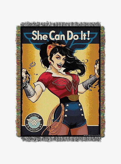 DC Comics Wonder Woman She Can Tapestry Throw