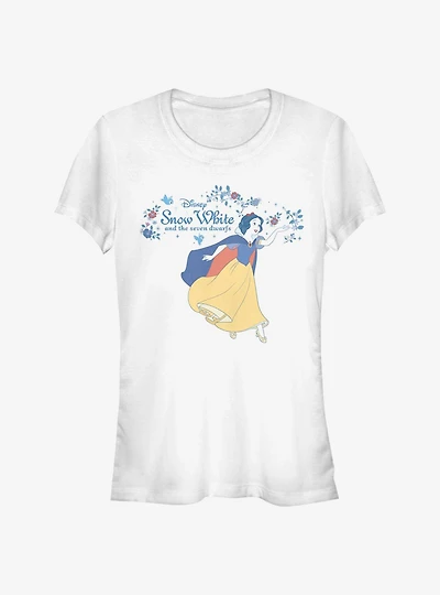 Disney Snow White And The Seven Dwarfs Classic Floral Girls T-Shirt