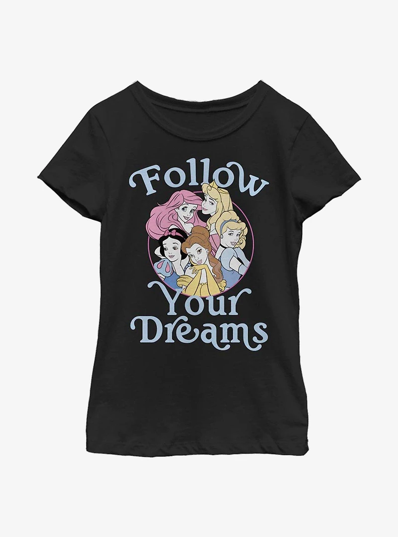Disney Princesses Follow Your Dreams Youth Girls T-Shirt