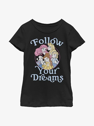 Disney Princesses Follow Your Dreams Youth Girls T-Shirt
