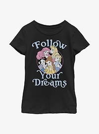 Disney Princesses Follow Your Dreams Youth Girls T-Shirt