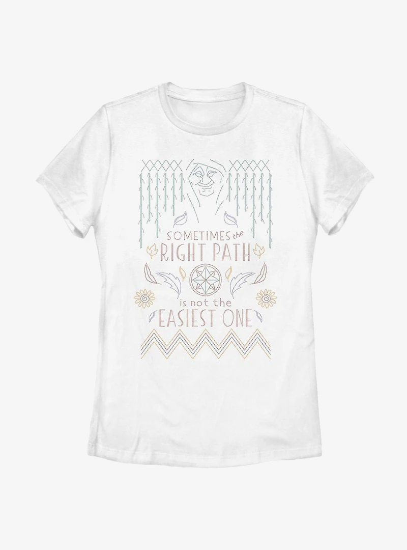 Disney Pocahontas Grandmother Willow Cross Stitch Womens T-Shirt