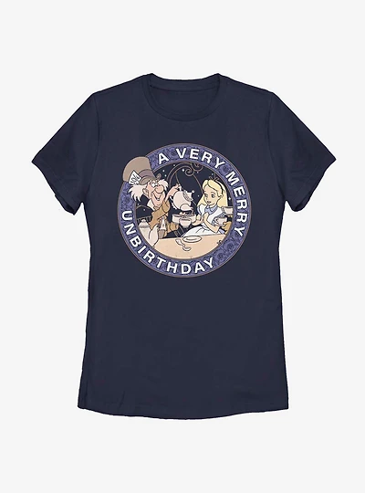 Disney Alice Wonderland Very Merry Unbirthday Womens T-Shirt