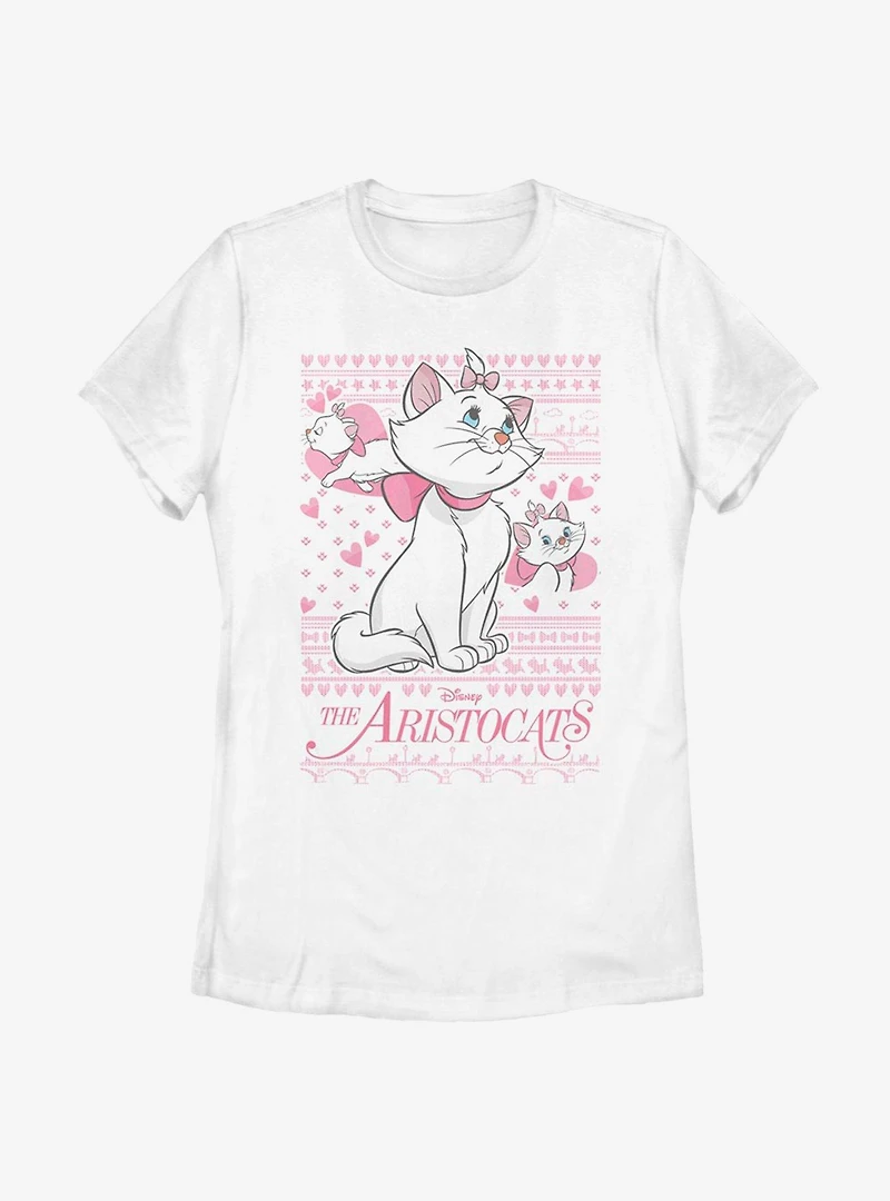 Disney Aristocats Marie Holiday Sweater Pattern Womens T-Shirt