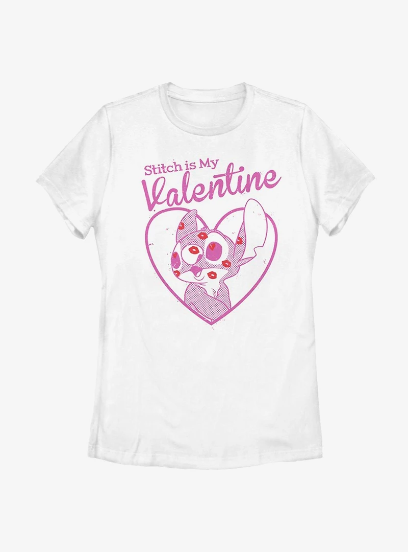 Disney Lilo And Stitch Valentine Womens T-Shirt