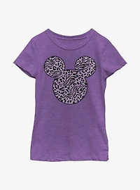 Disney Mickey Mouse Animal Print Fill Youth Girls T-Shirt