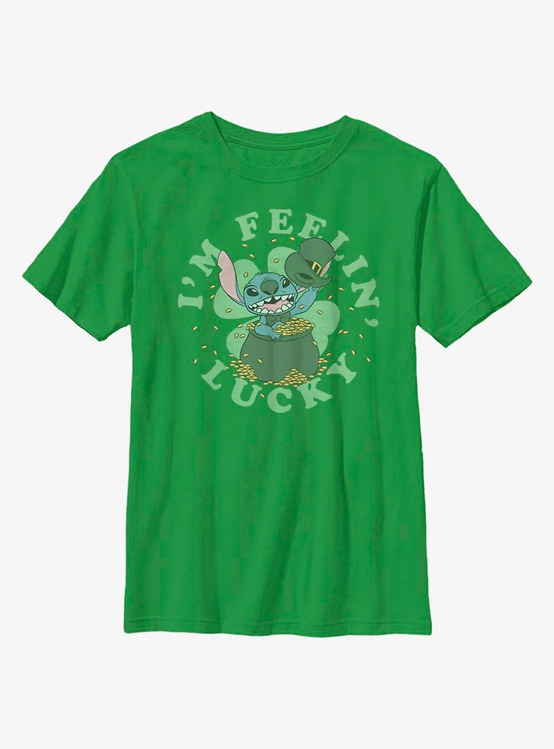Disney Lilo And Stitch I'm Feelin' Lucky Youth T-Shirt
