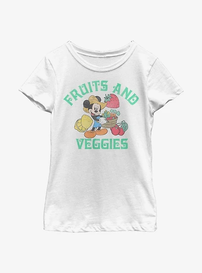 Disney Mickey Mouse Fruits And Veggies Youth Girls T-Shirt