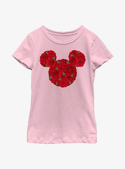 Disney Minnie Mouse Mickey Roses Youth Girls T-Shirt