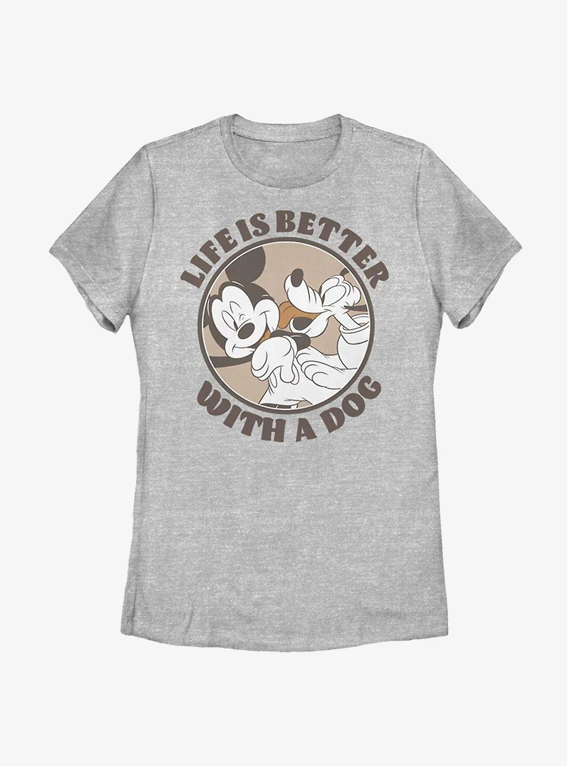 Disney Mickey Mouse Dog Life Womens T-Shirt