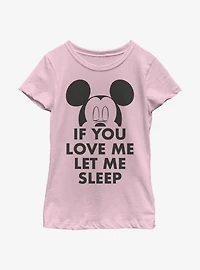 Disney Mickey Mouse Let Me Sleep Youth Girls T-Shirt