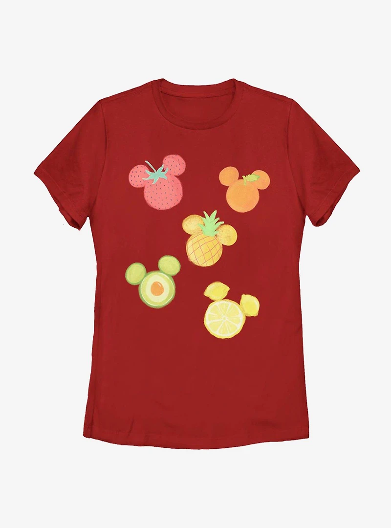 Disney Mickey Mouse Assorted Fruit Womens T-Shirt