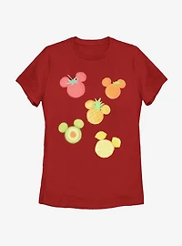 Disney Mickey Mouse Assorted Fruit Womens T-Shirt