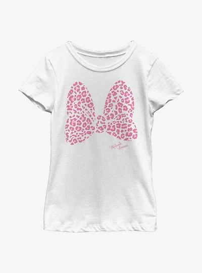Disney Minnie Mouse Pink Leopard Youth Girls T-Shirt