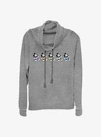 Disney Mickey Mouse Neon Pants Cowlneck Long-Sleeve Girls Top