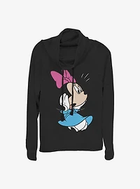 Disney Minnie Mouse Surprised Cowlneck Long-Sleeve Girls Top