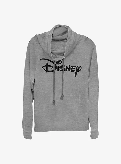 Disney Basic Logo Cowlneck Long-Sleeve Girls Top