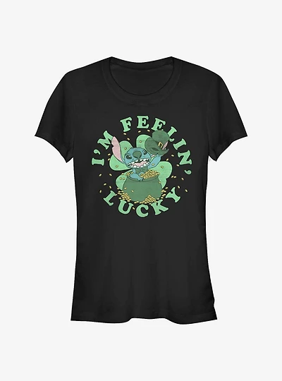 Disney Lilo & Stitch I'm Feelin Lucky Girls T-Shirt