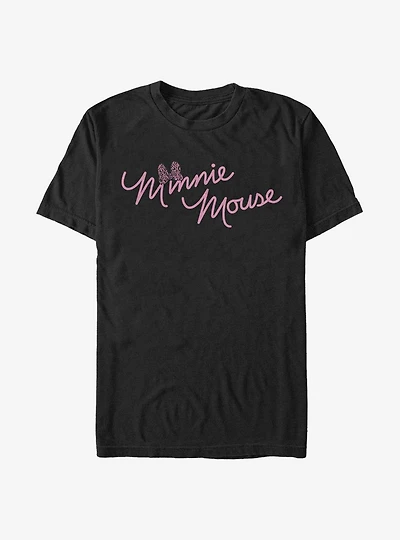 Disney Minnie Mouse Cursive Bow T-Shirt