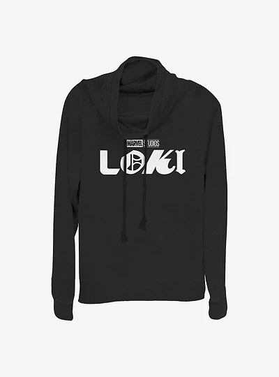 Marvel Loki Logo Cowlneck Long-Sleeve Girls Top