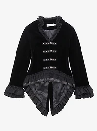 Black Velvet Lace Up Jacket