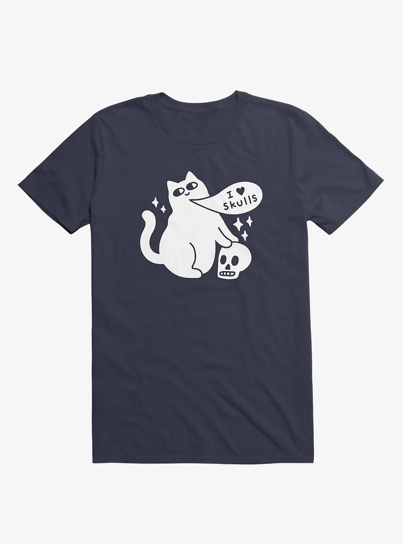 I Love Skulls Cat T-Shirt